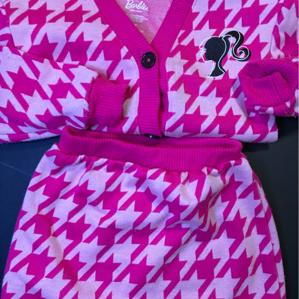 Barbie Pink and White Kids Matching Set